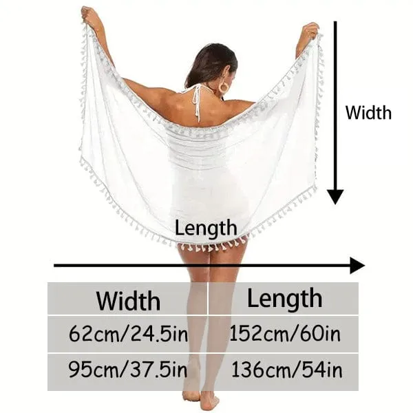 Custom Face Pink Beach Wraps Chiffon Sarong Bikini Swimsuit Cover Ups Skirt Tassels