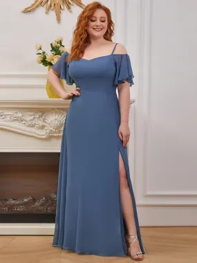 Custom Size Plain Solid Color Plus Size Wholesale Chiffon Bridesmaid Dress