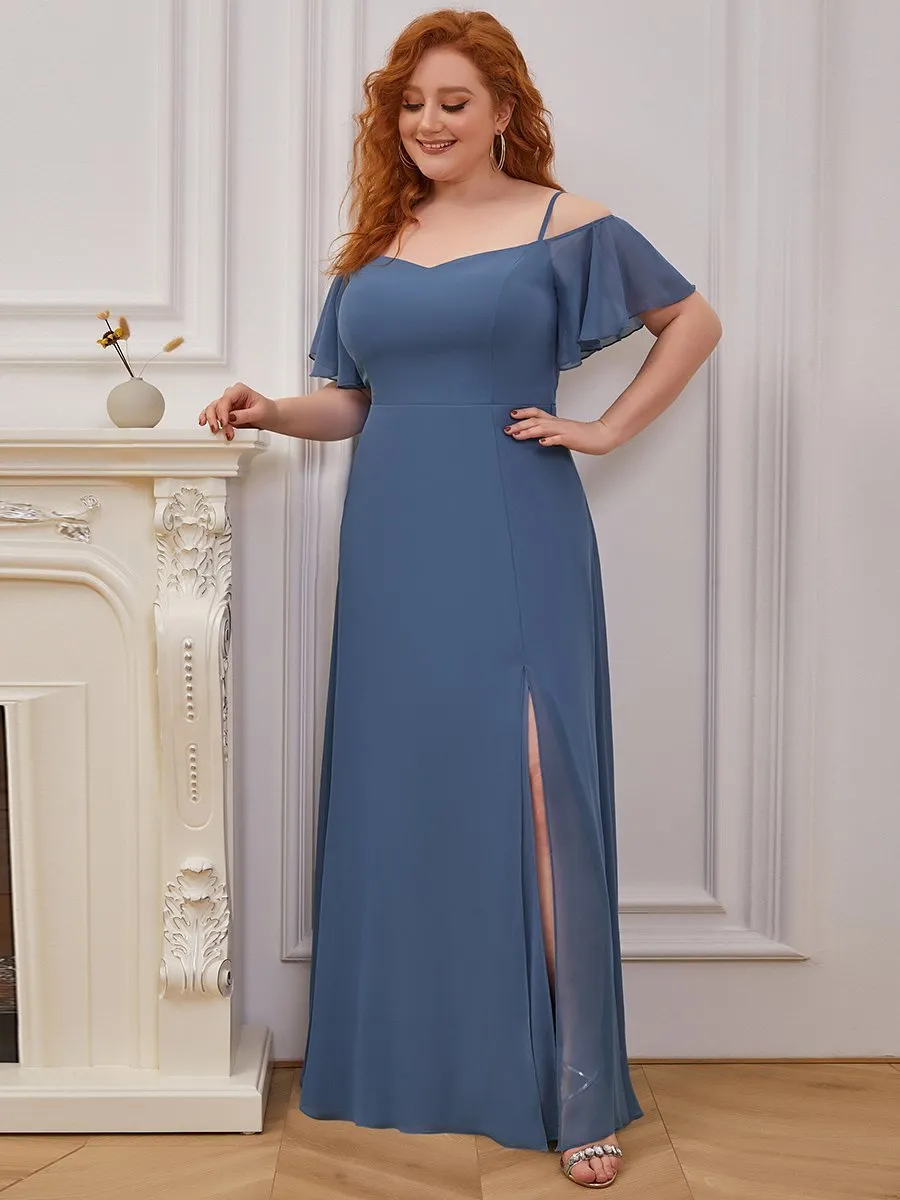 Custom Size Plain Solid Color Plus Size Wholesale Chiffon Bridesmaid Dress