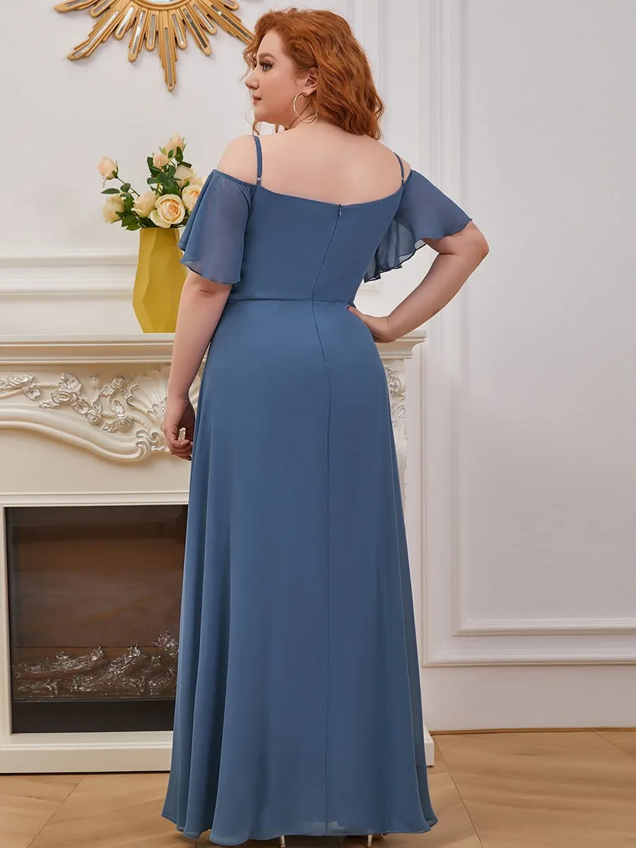 Custom Size Plain Solid Color Plus Size Wholesale Chiffon Bridesmaid Dress