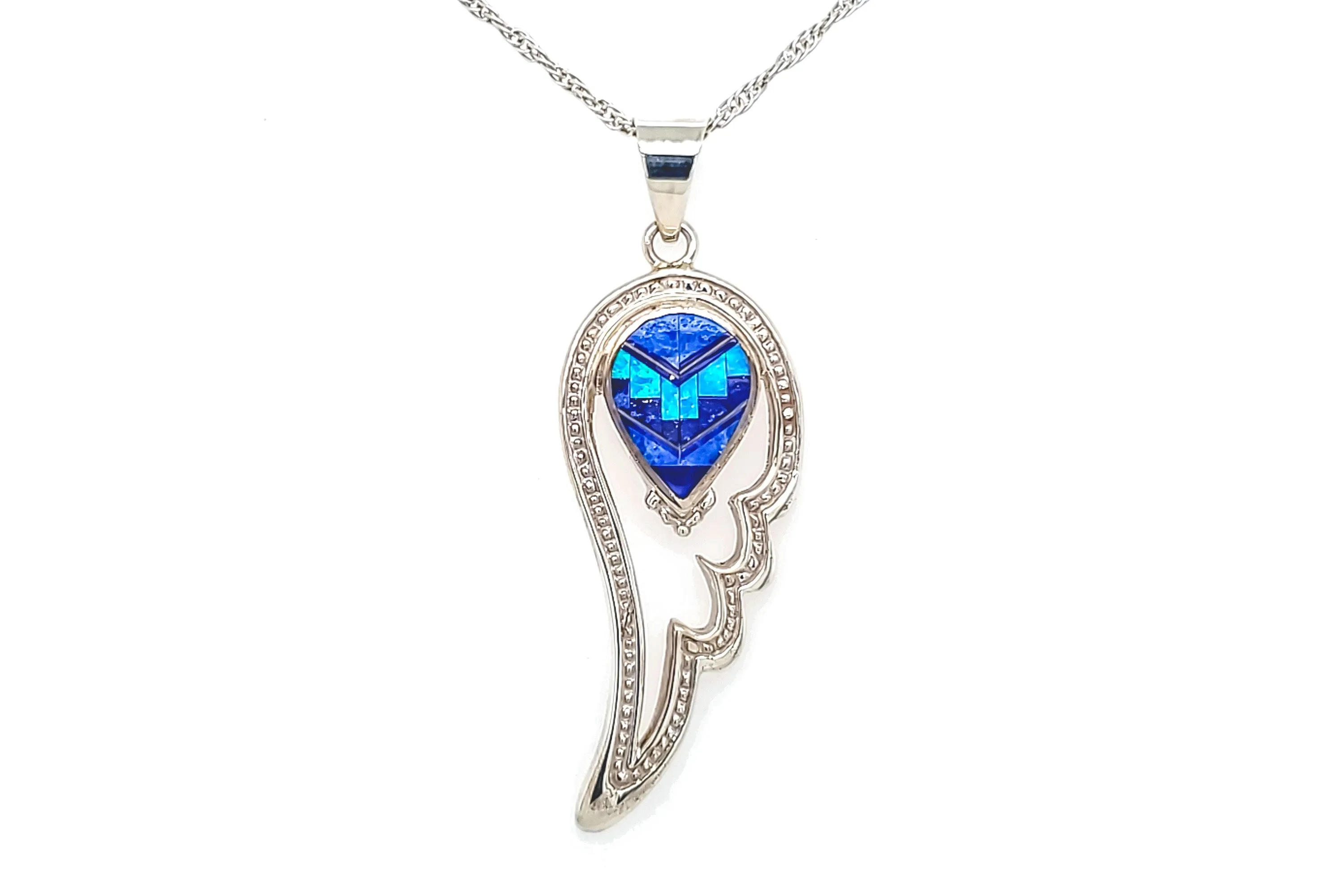 David Rosales Blue Sky Angel Wing Pendant