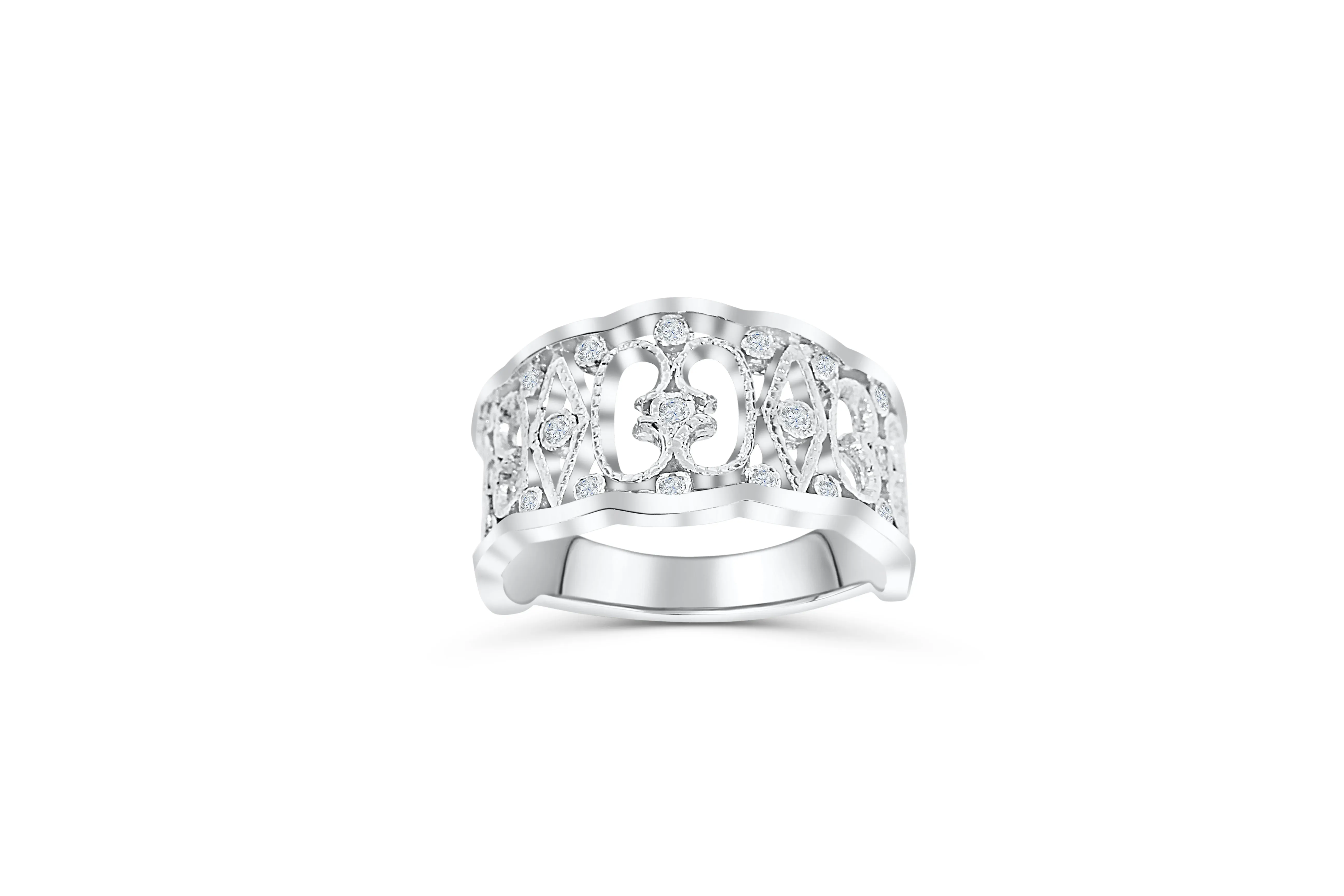 Diamond Anniversary Ring 0.21 ct tw Round-cut 14K White Gold BAN031