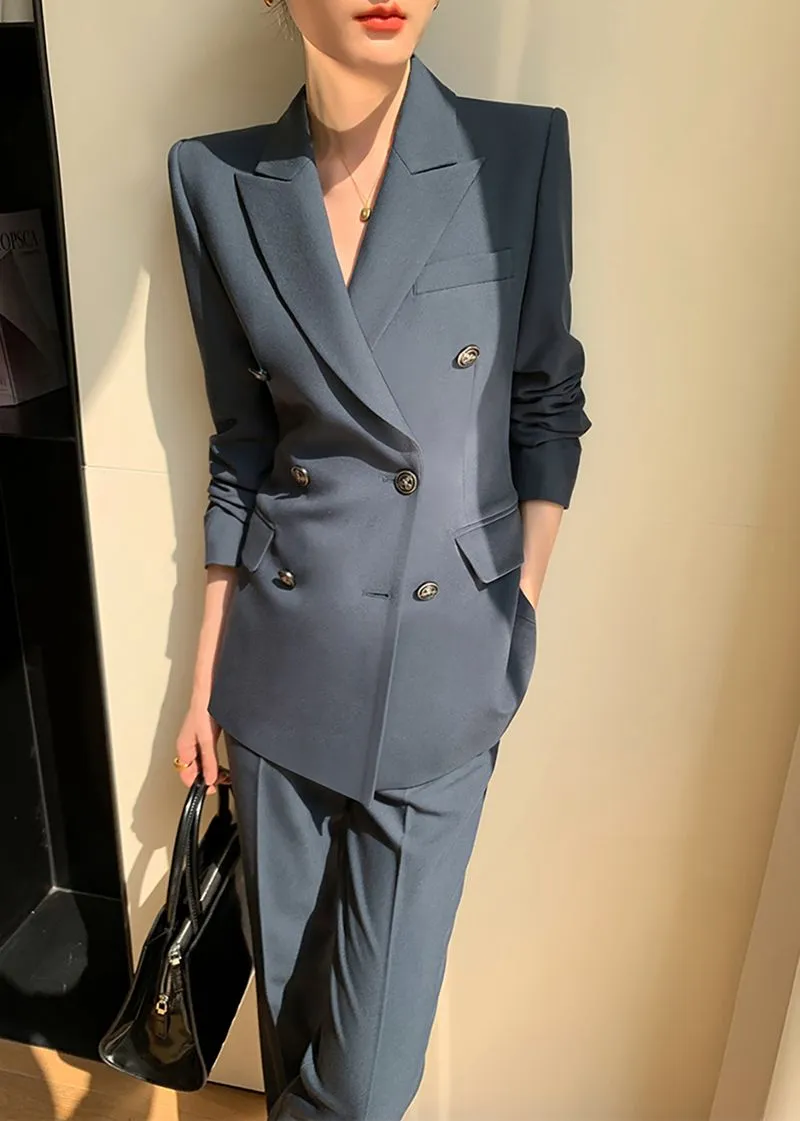 Double Breasted Blazer Pants Suit Two-Piece Set