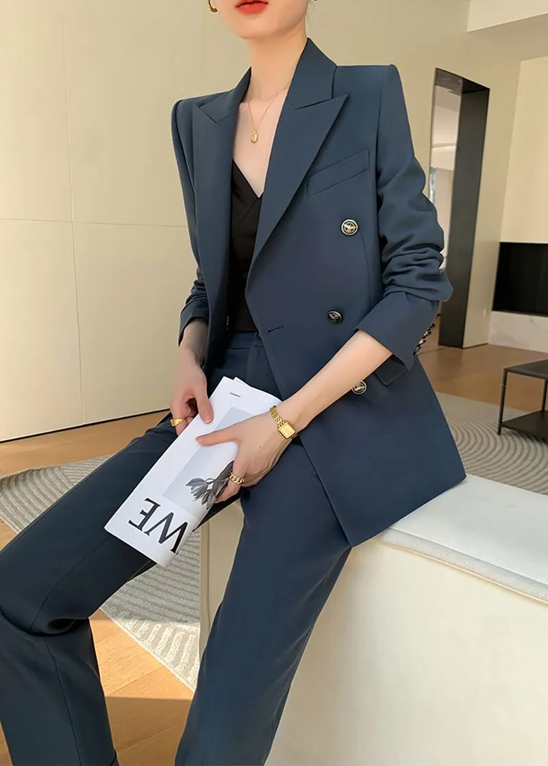 Double Breasted Blazer Pants Suit Two-Piece Set