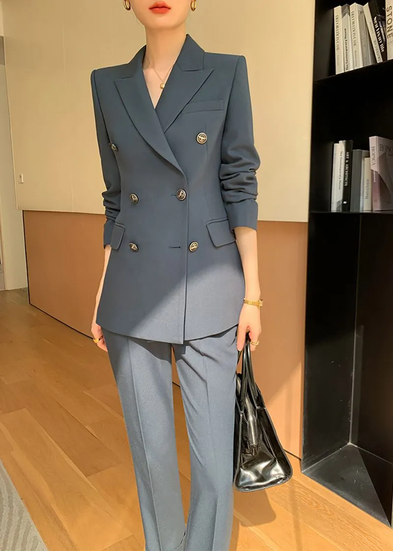 Double Breasted Blazer Pants Suit Two-Piece Set