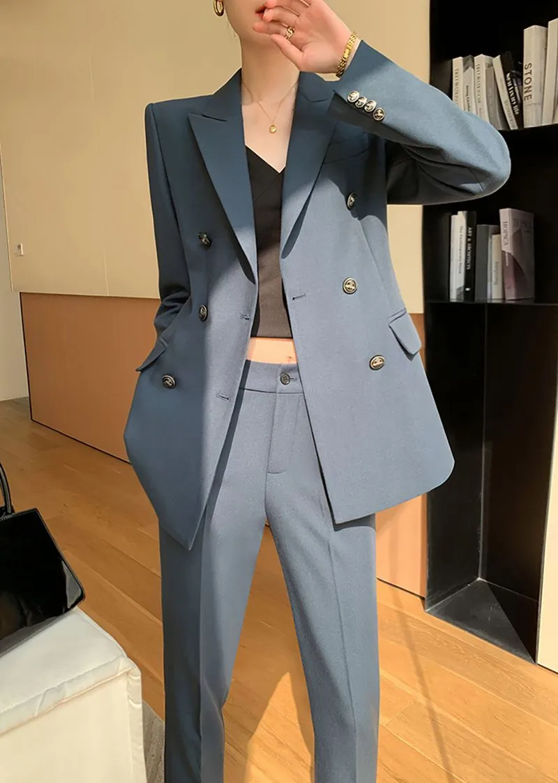 Double Breasted Blazer Pants Suit Two-Piece Set