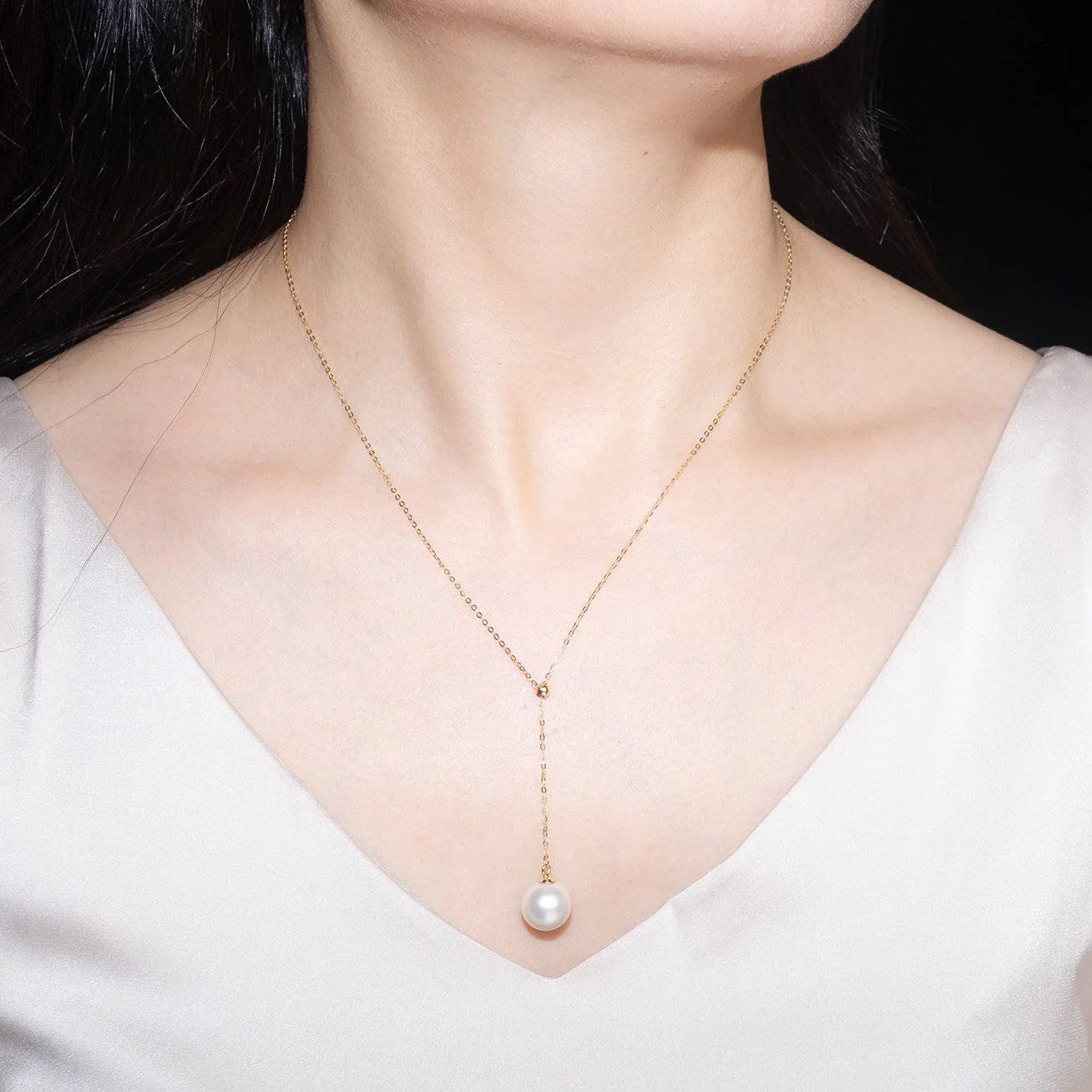 Elegant Freshwater Pearl 18K Solid Gold? Necklace KN00008