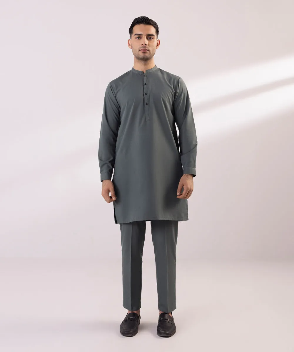 Embroidered Wash & Wear Suit