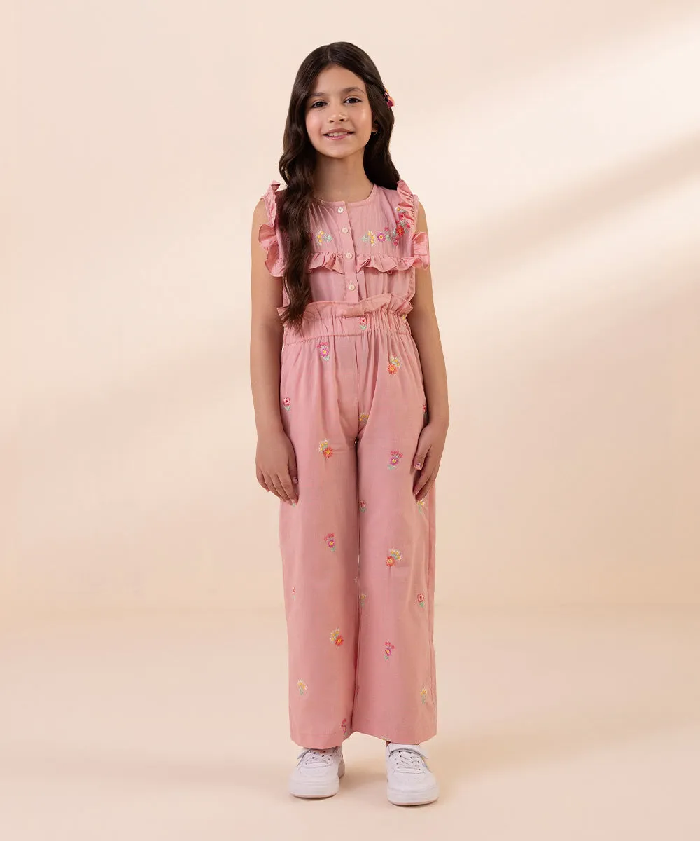 Embroidered Yarn Dyed Jumpsuit