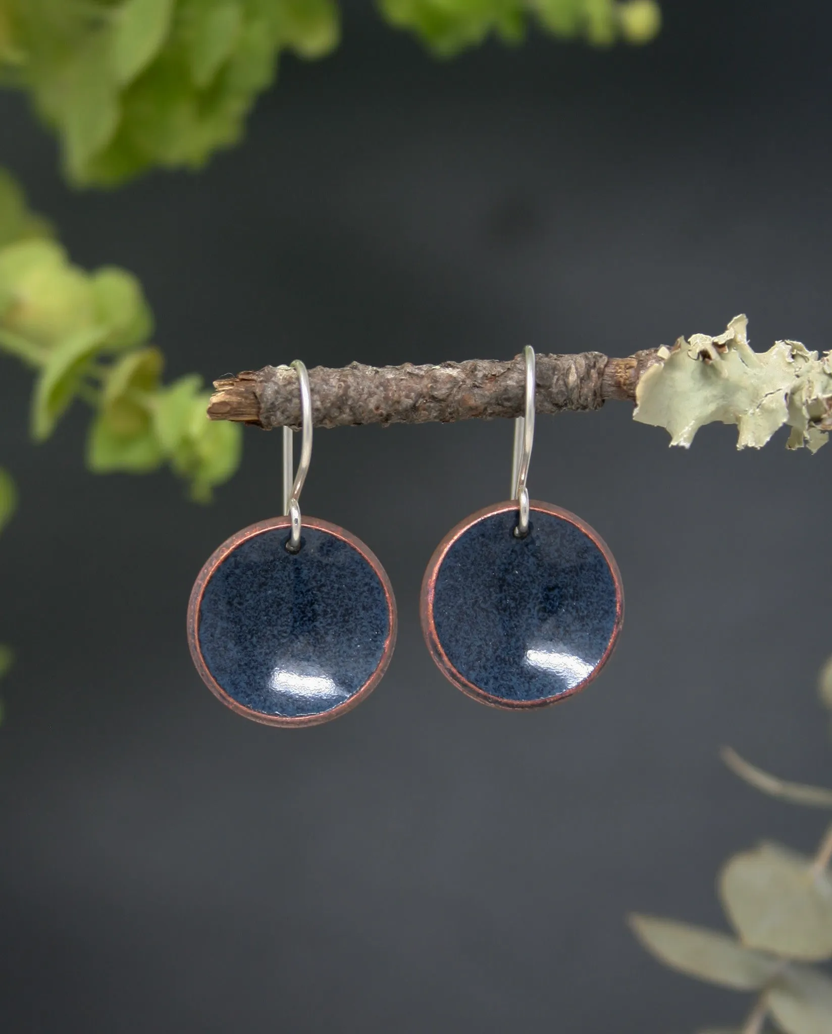 Enameled penny earrings [made to order]