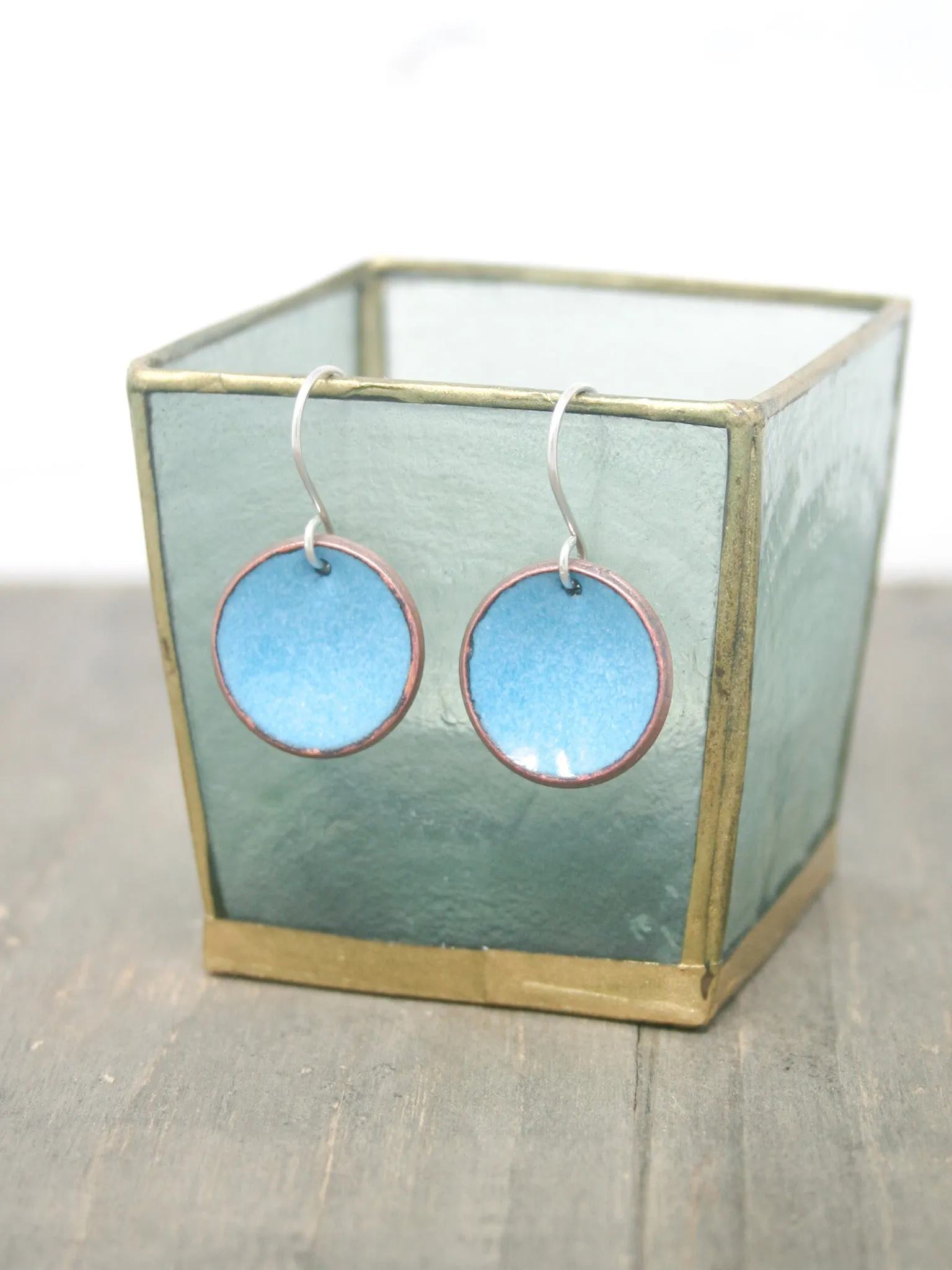 Enameled penny earrings [made to order]