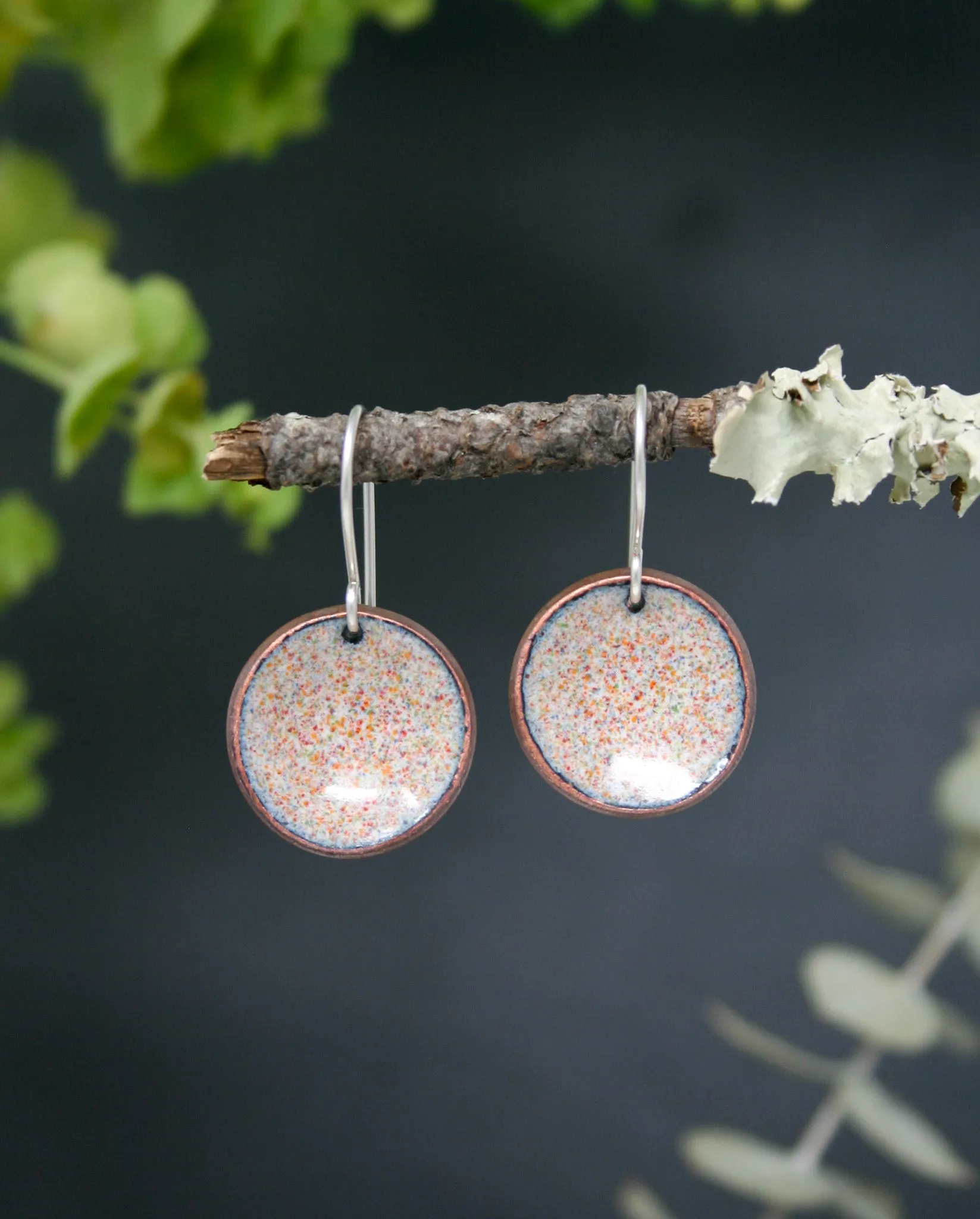 Enameled penny earrings [made to order]