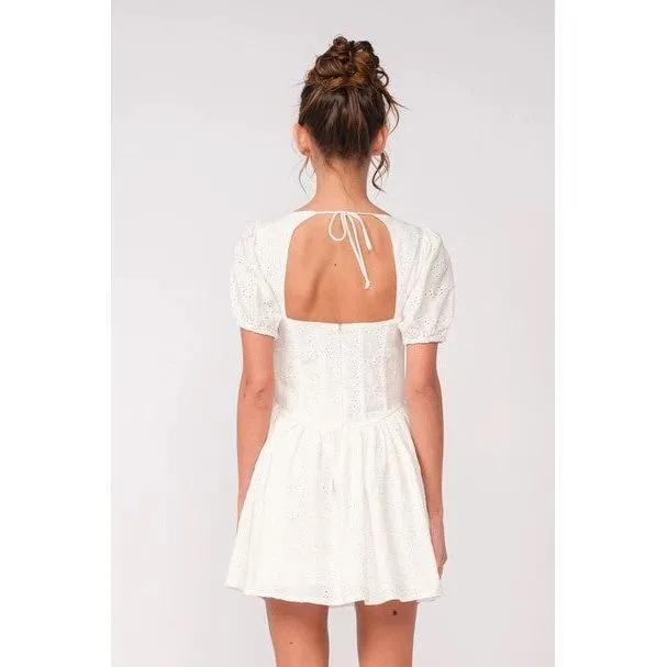 Eyelet Short Sleeve Dress