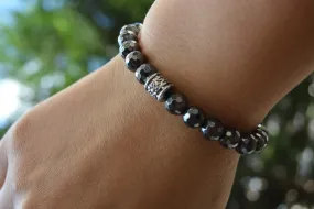 Facet Cut Hematite Gray Unisex Bracelet For Both Men and Women