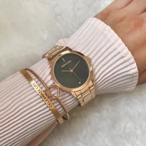 Faye Rosegold Watch Bracelet Stack