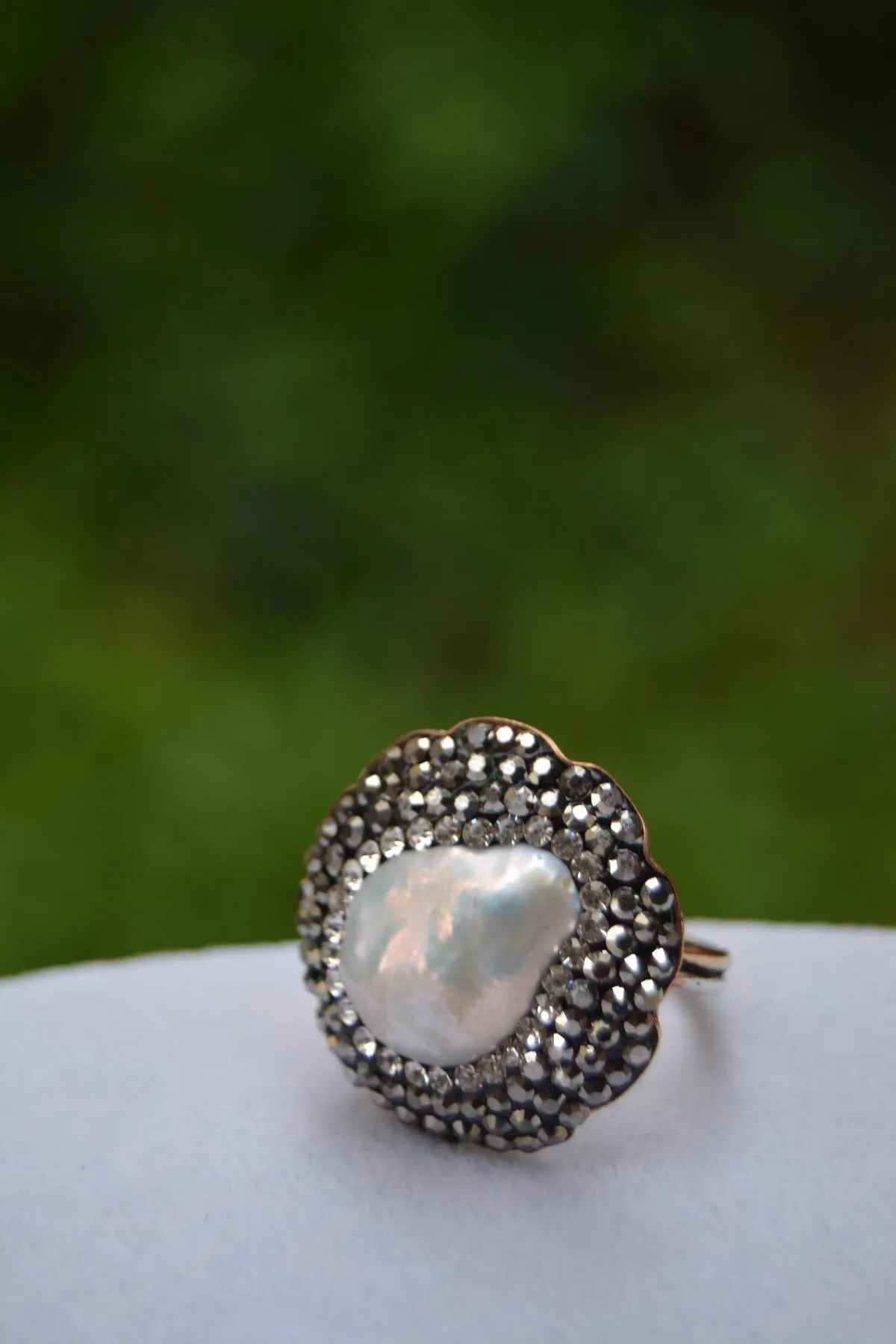 Gum Pearl Handmade Adjustable Women's Ring