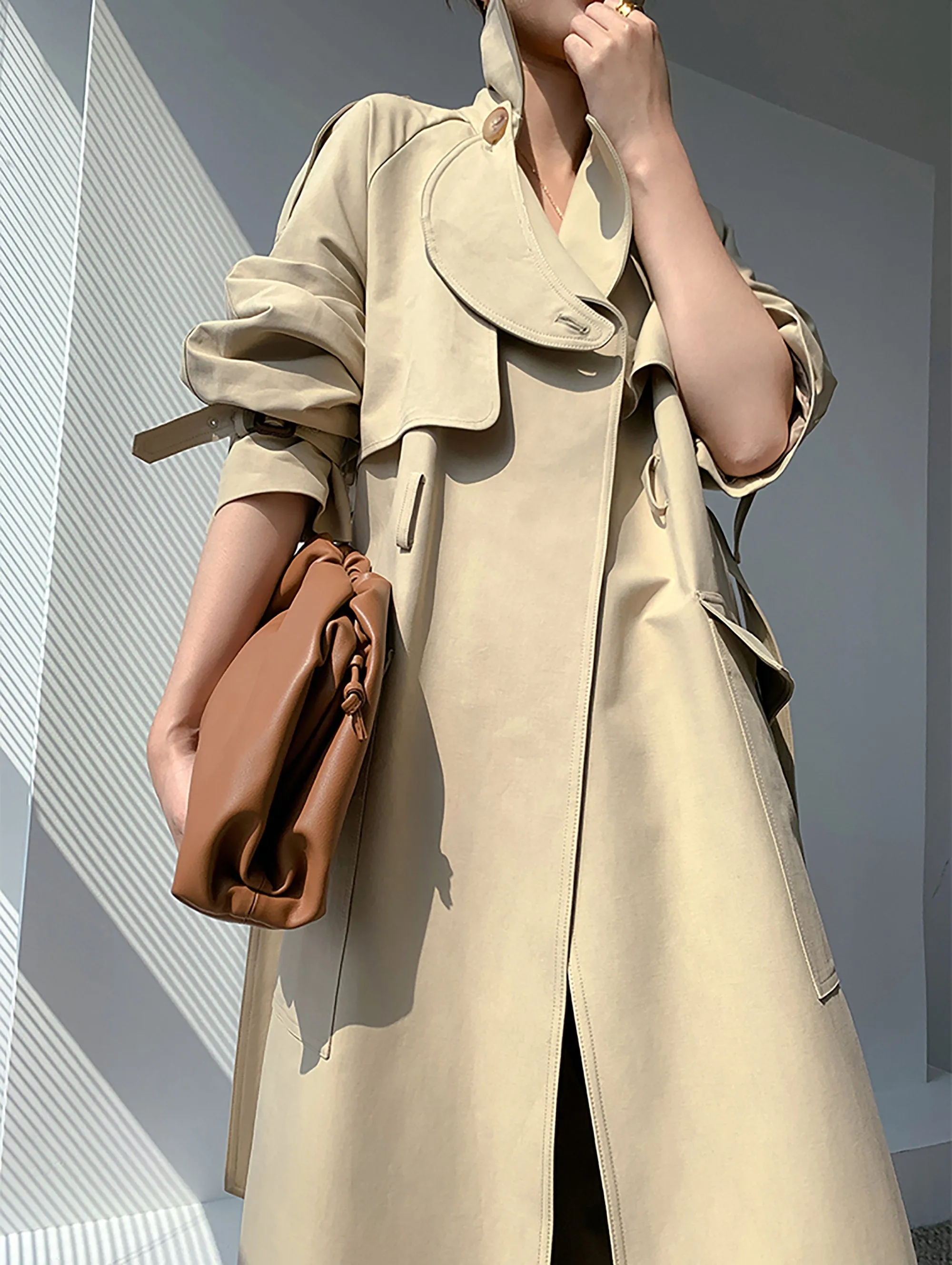 Gun Flap Bteld Long Trench Coat