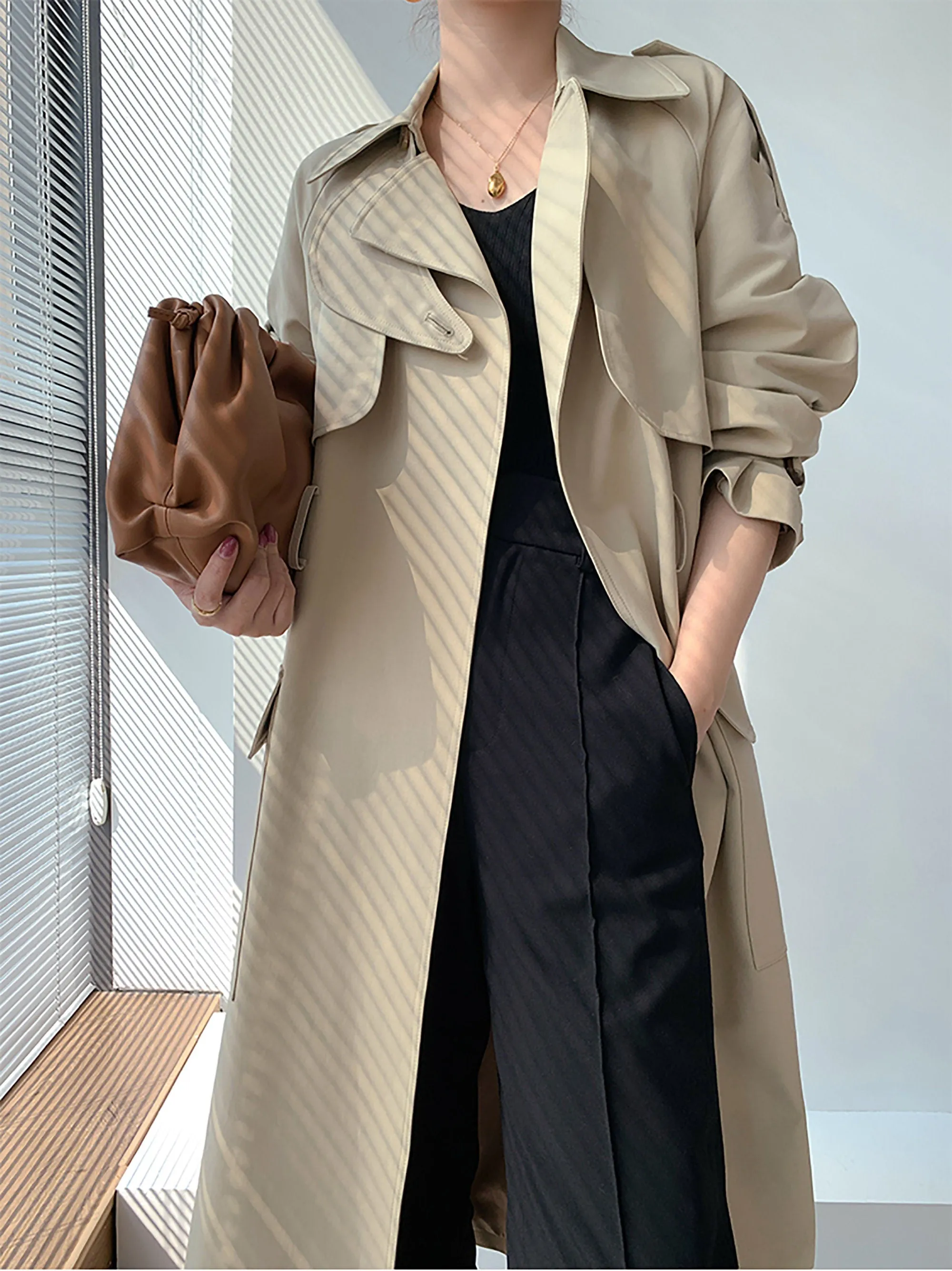 Gun Flap Bteld Long Trench Coat