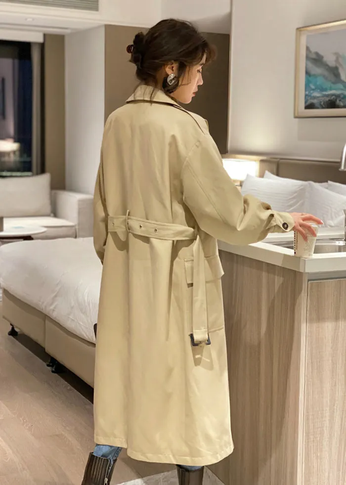 Gun Flap Bteld Long Trench Coat