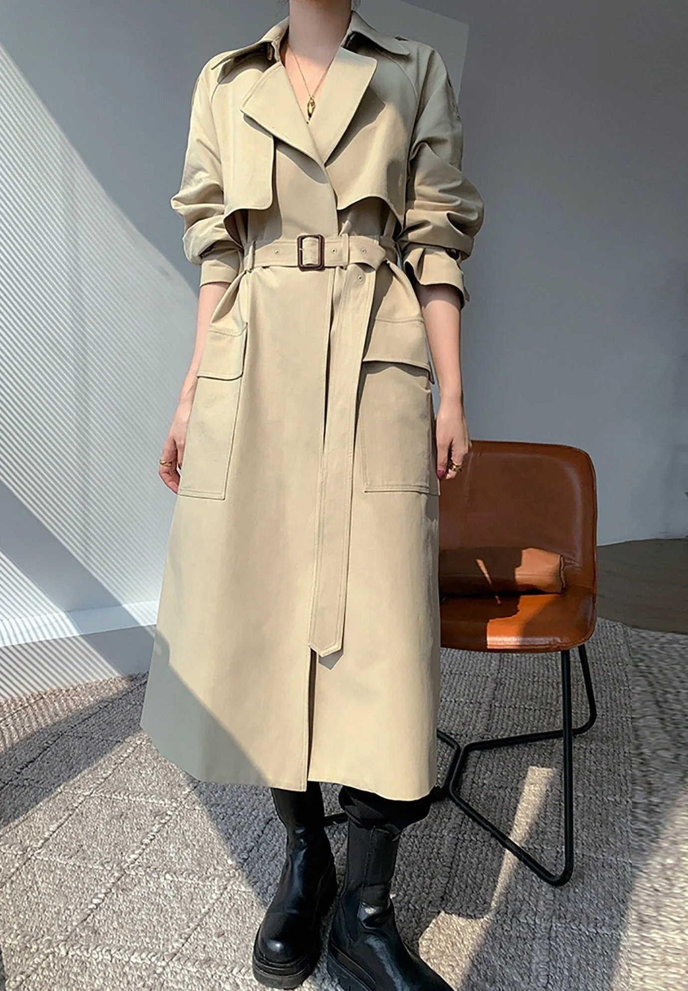 Gun Flap Bteld Long Trench Coat