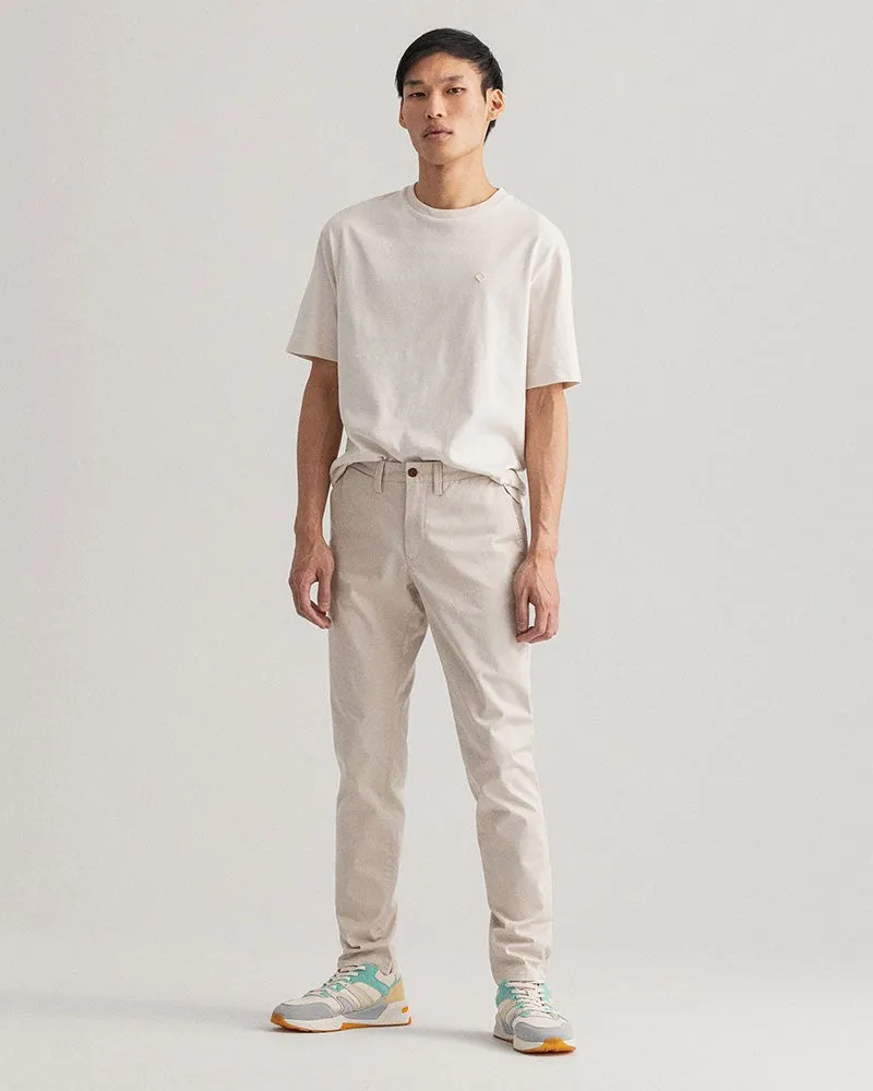 Hallden Slim Fit Twill Chinos - Putty