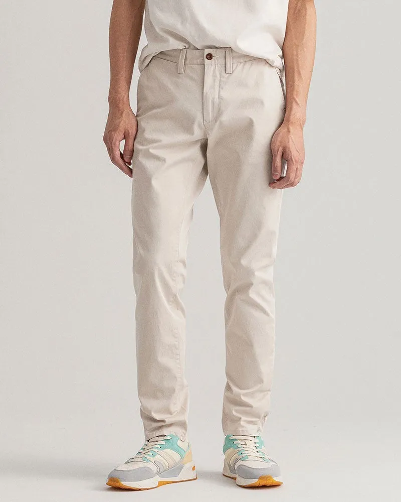 Hallden Slim Fit Twill Chinos - Putty