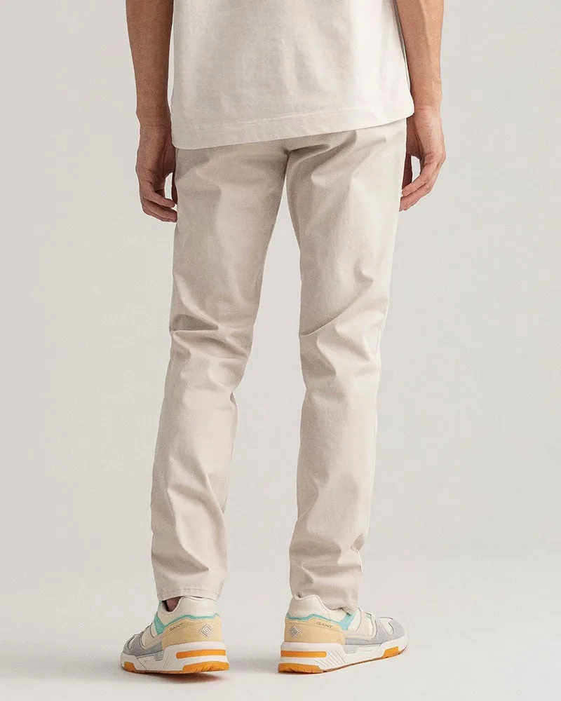 Hallden Slim Fit Twill Chinos - Putty