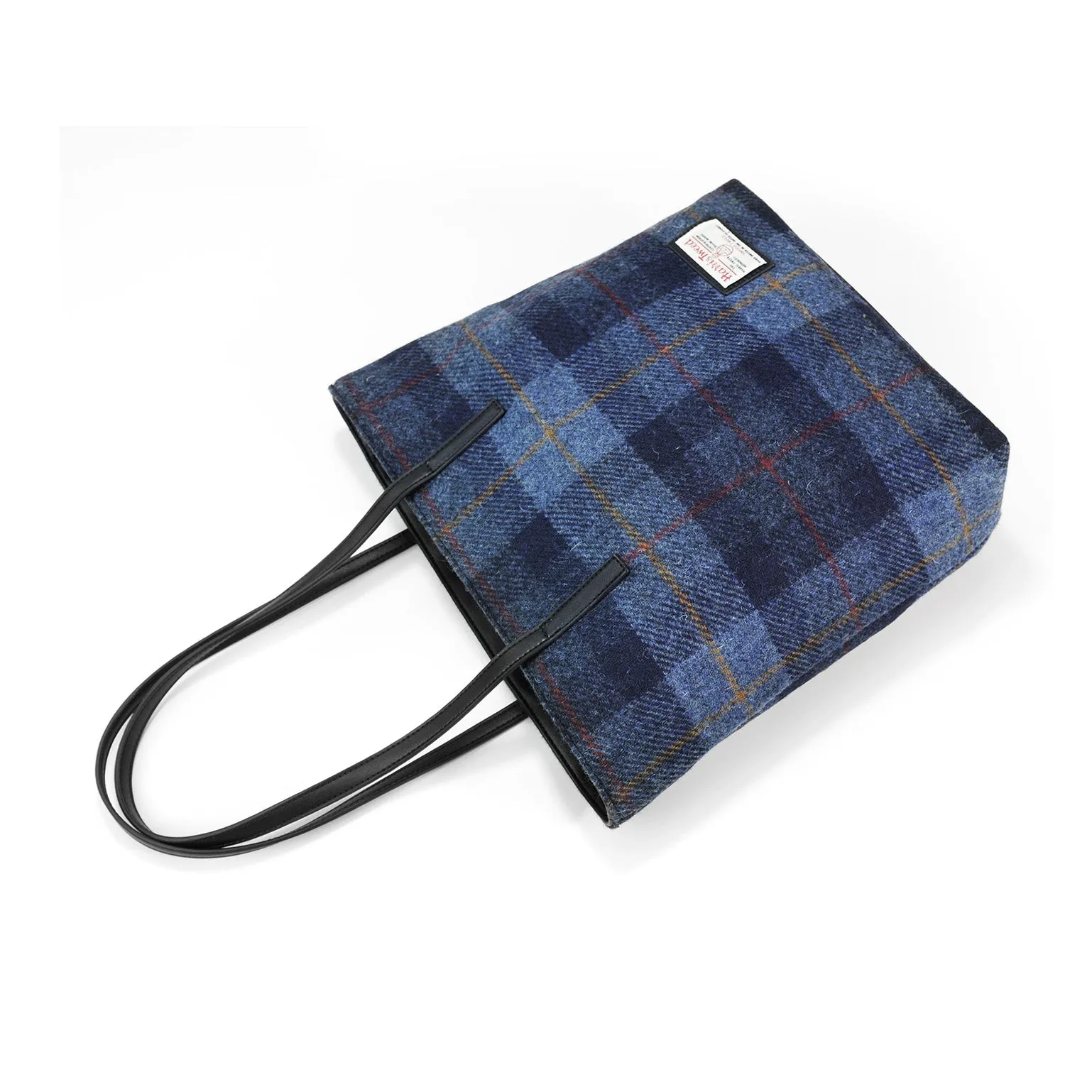 Harris Tweed Wool Large Capacity Shoulder Bag For Women, Scottish Plaid Tote Bag i7bags