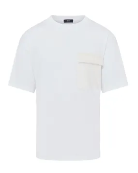 Herno Relaxed Fit Superfine & Nylon Pocket T-shirt (White)