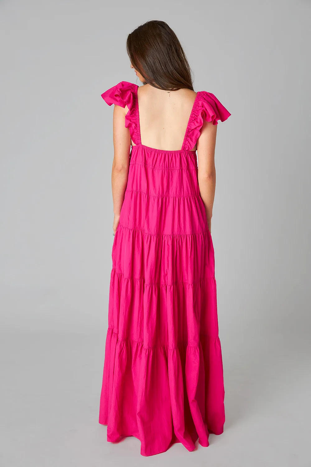 Holland Tiered Maxi Dress - Raspberry