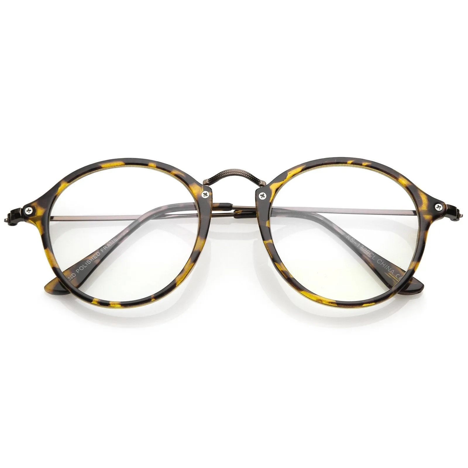 Indie Hipster Round Clear Lens Dapper Glasses