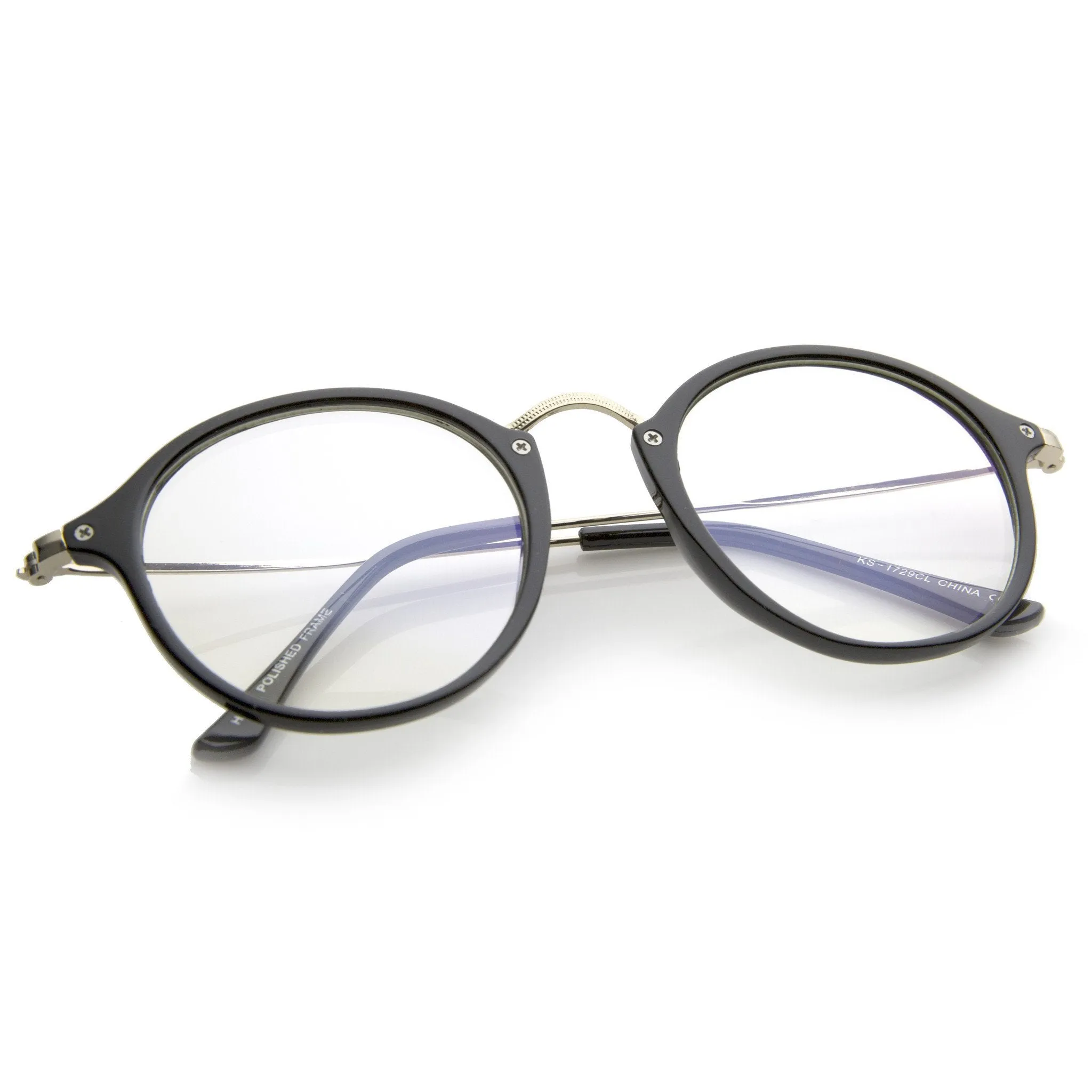 Indie Hipster Round Clear Lens Dapper Glasses