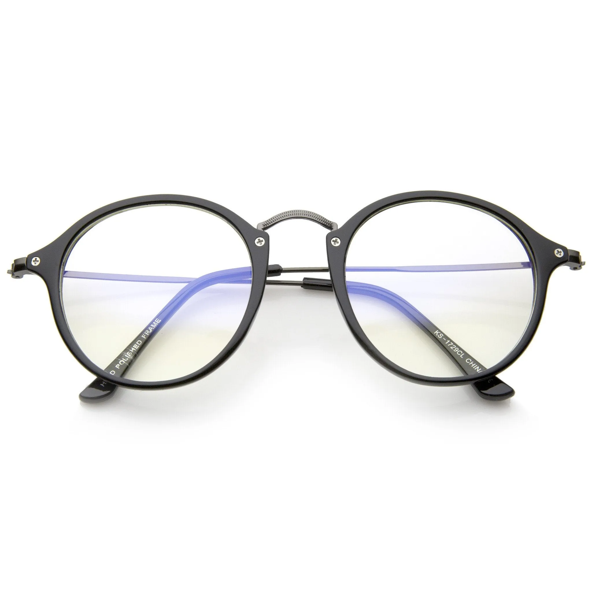 Indie Hipster Round Clear Lens Dapper Glasses