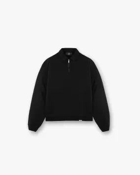 Initial Boxy Quarter Zip - Black