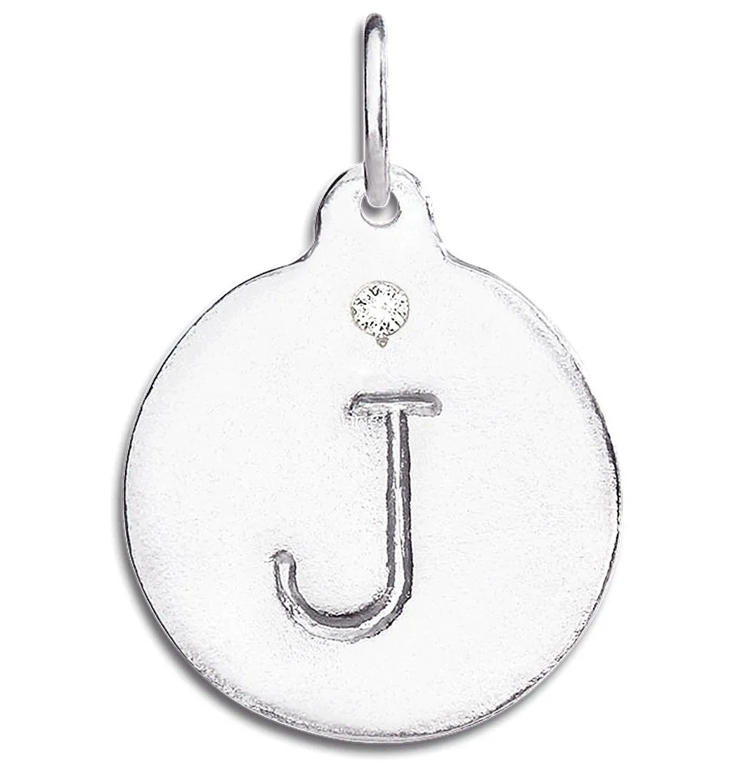 J Alphabet Charm With Diamond