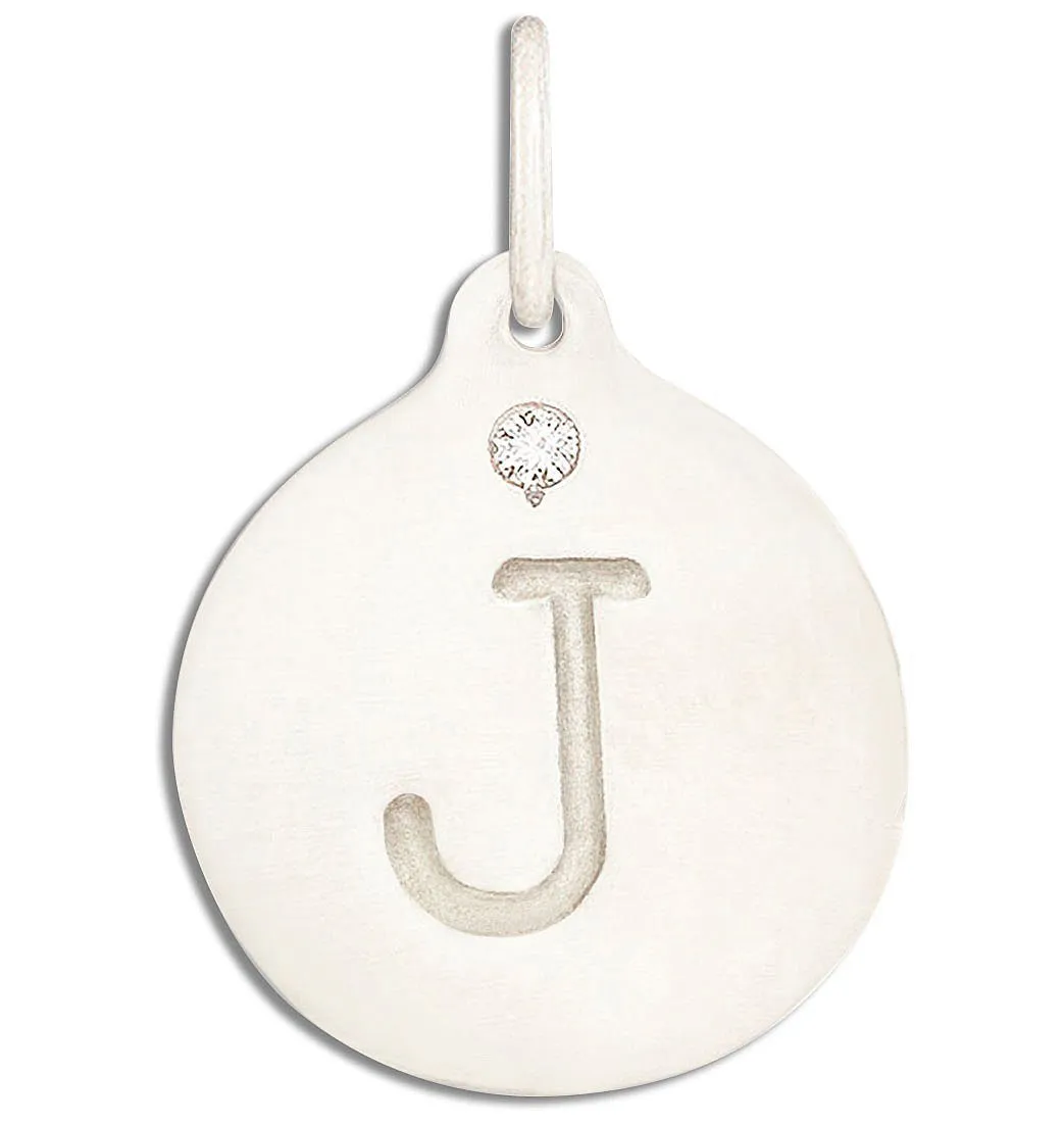 J Alphabet Charm With Diamond