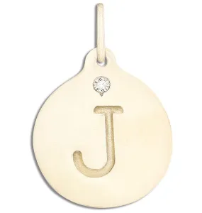 J Alphabet Charm With Diamond