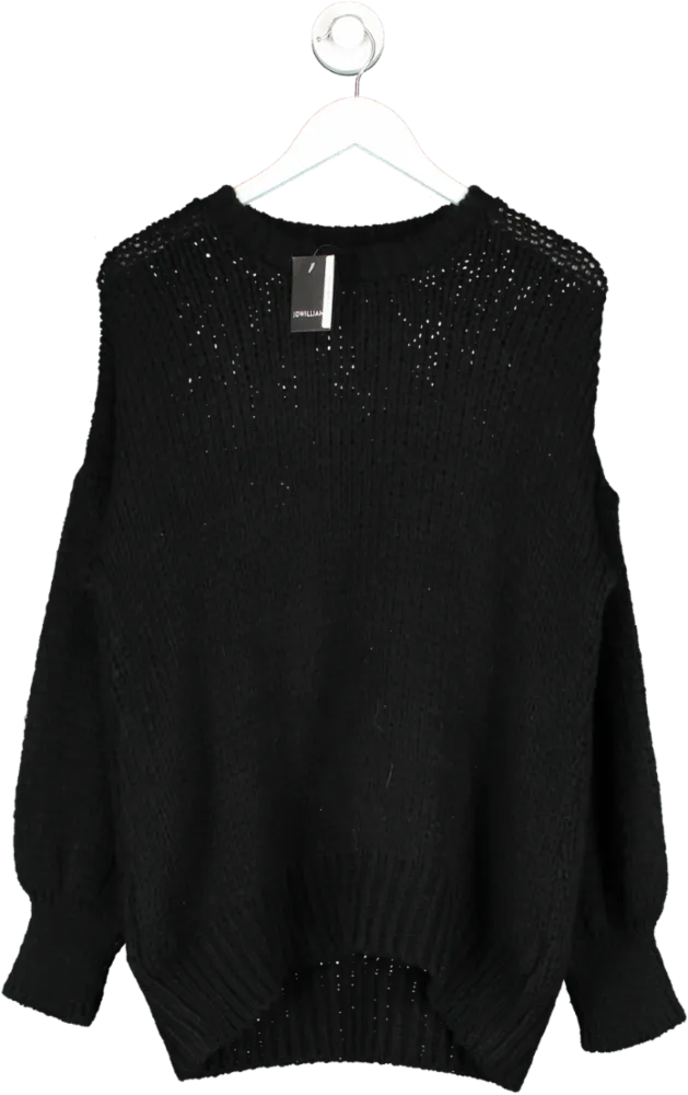 JD WILLIAMS Black Crochet Knit Jumper UK 16