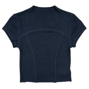 Joah Brown Contrast Stitch Crop 'Vintage Navy'