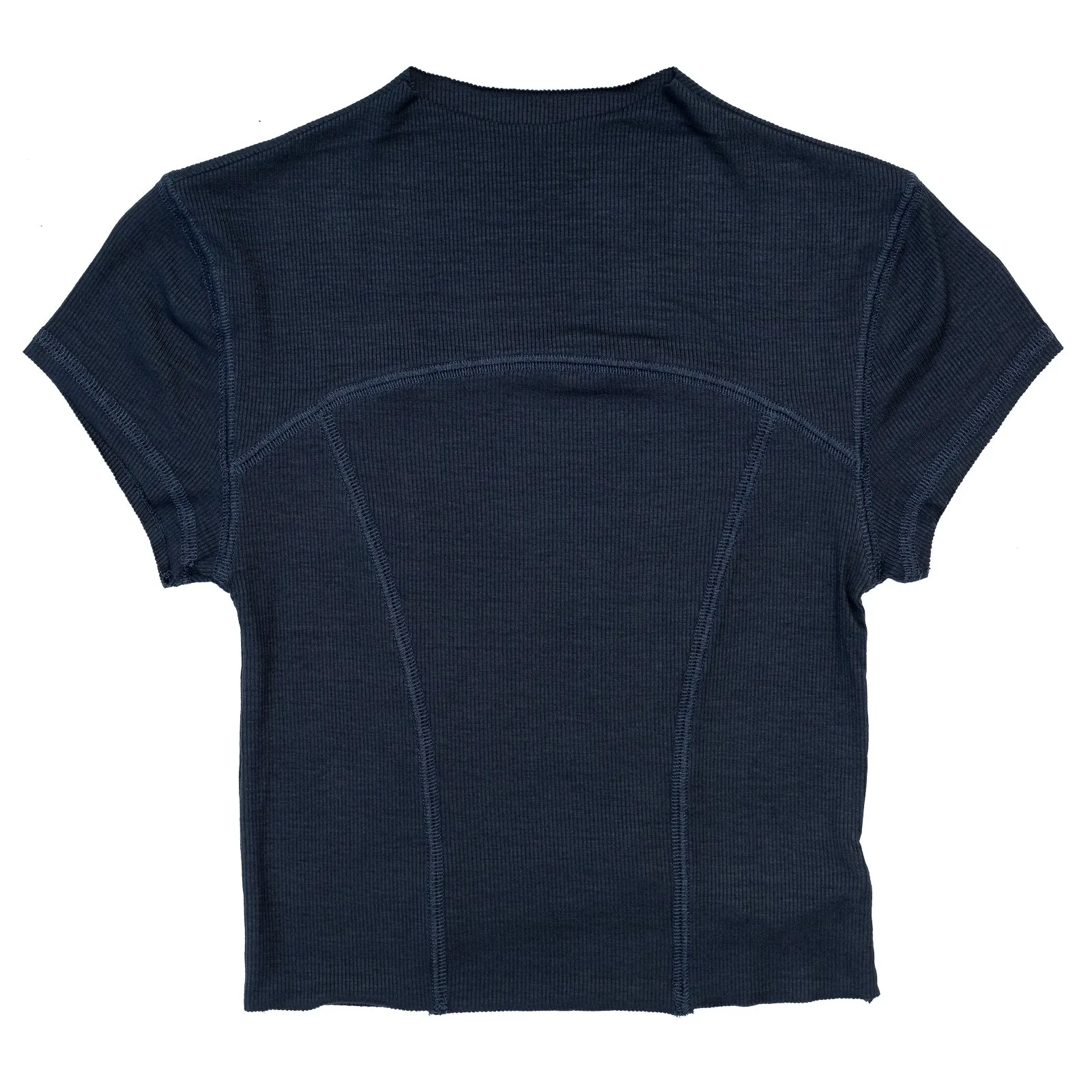 Joah Brown Contrast Stitch Crop 'Vintage Navy'