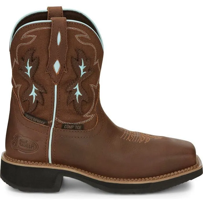 Justin Women's Chisel 8 Nano Comp Toe Western Work Boot -Brown- GY9960