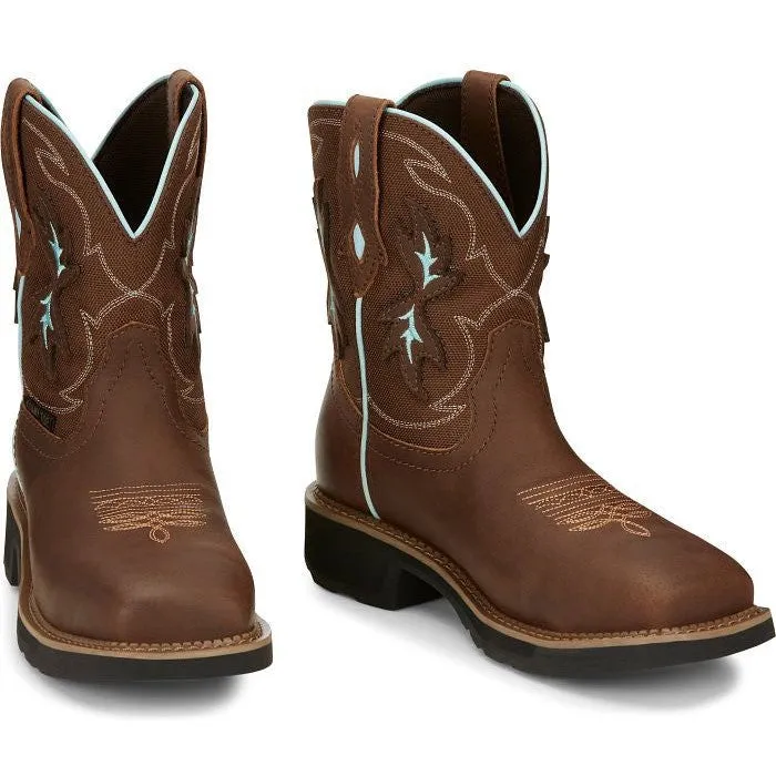 Justin Women's Chisel 8 Nano Comp Toe Western Work Boot -Brown- GY9960