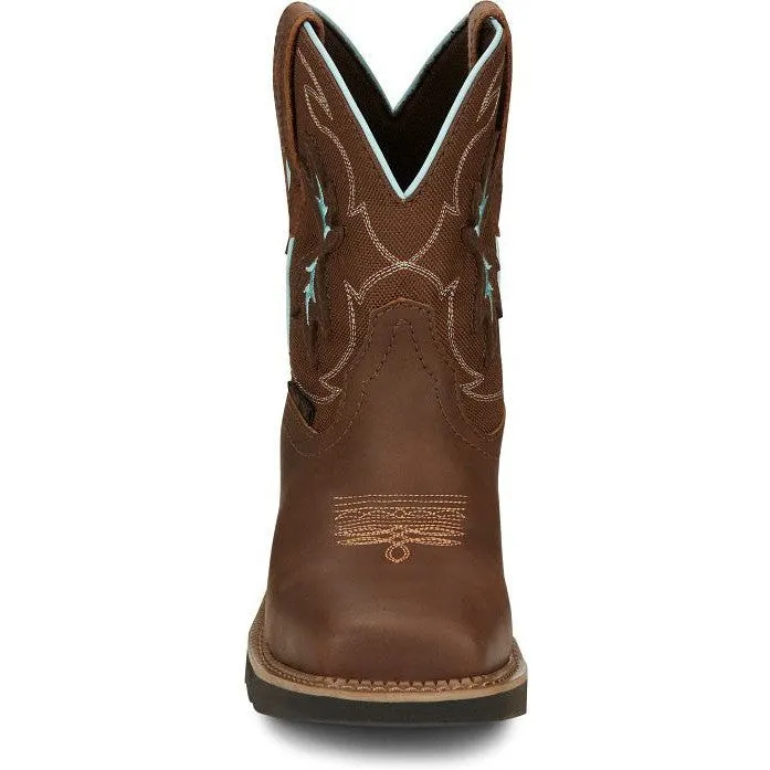 Justin Women's Chisel 8 Nano Comp Toe Western Work Boot -Brown- GY9960