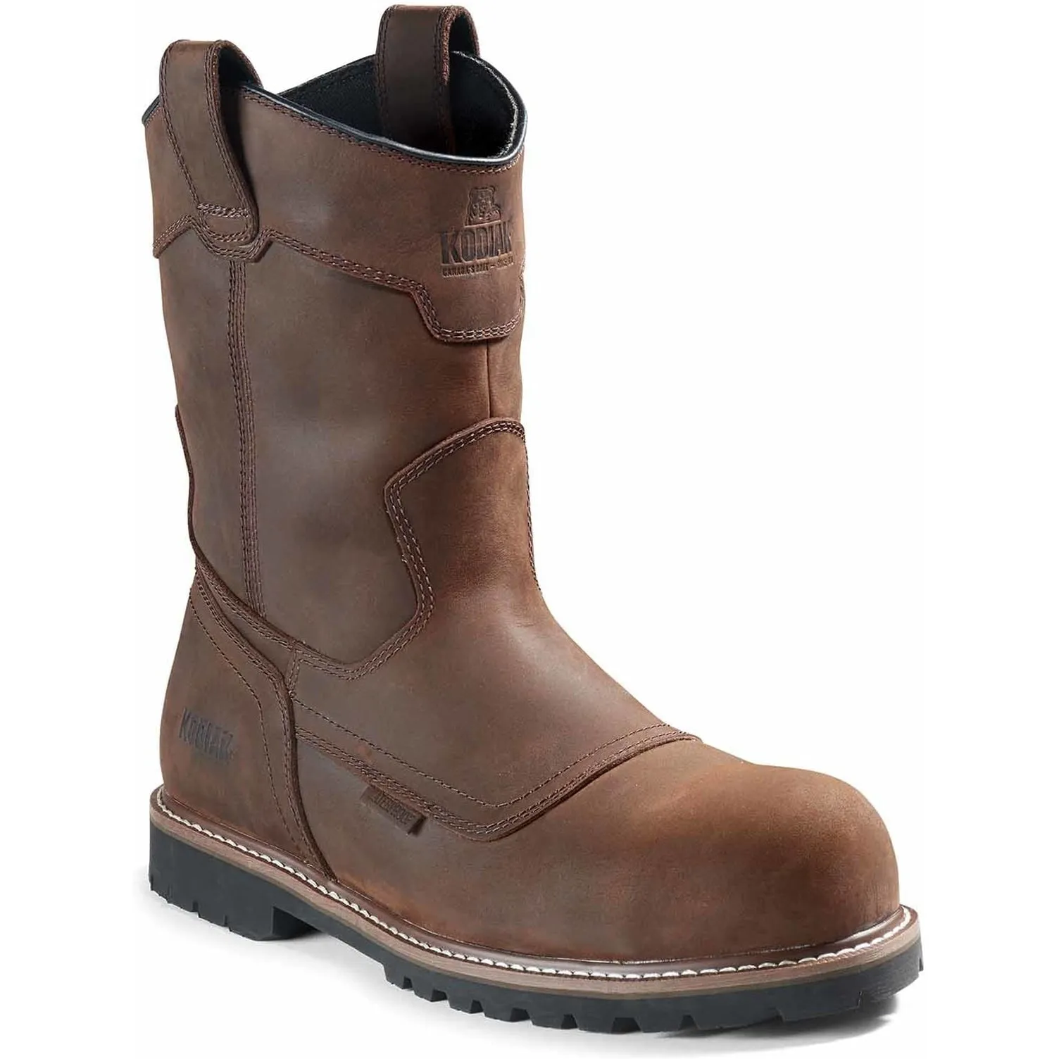 Kodiak Men's Mckinney Comp Toe WP Wellington Work Boot -Brown- 4TERDB