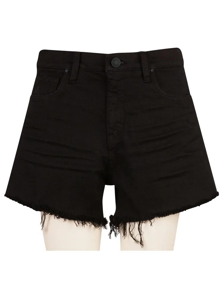 KUT: Jane High Rise Long Short Frayed Hem - Black