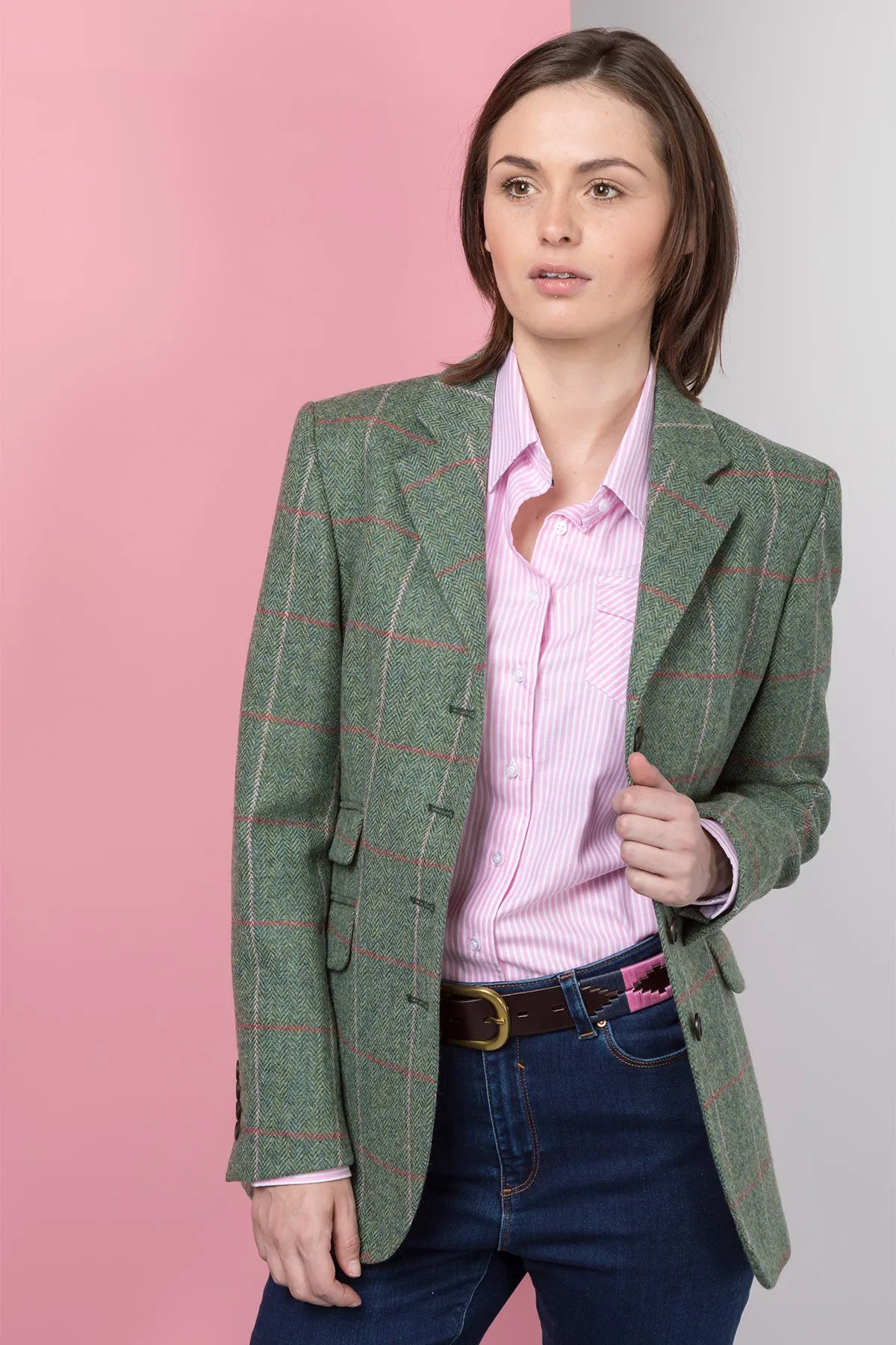 Ladies Long Tweed Blazer