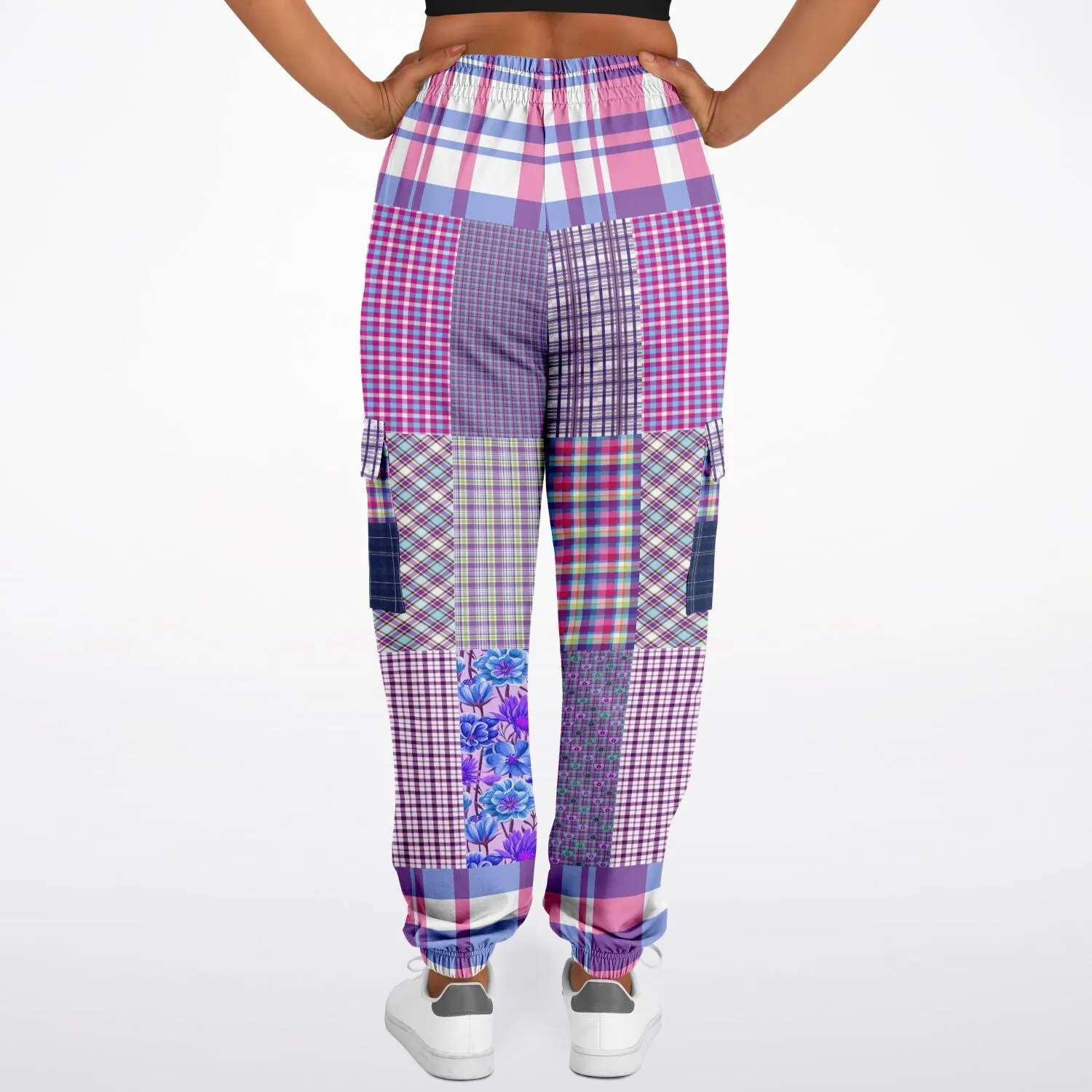 Lavender Fields Purple Plaid Unisex Eco-Poly Cargo Joggers