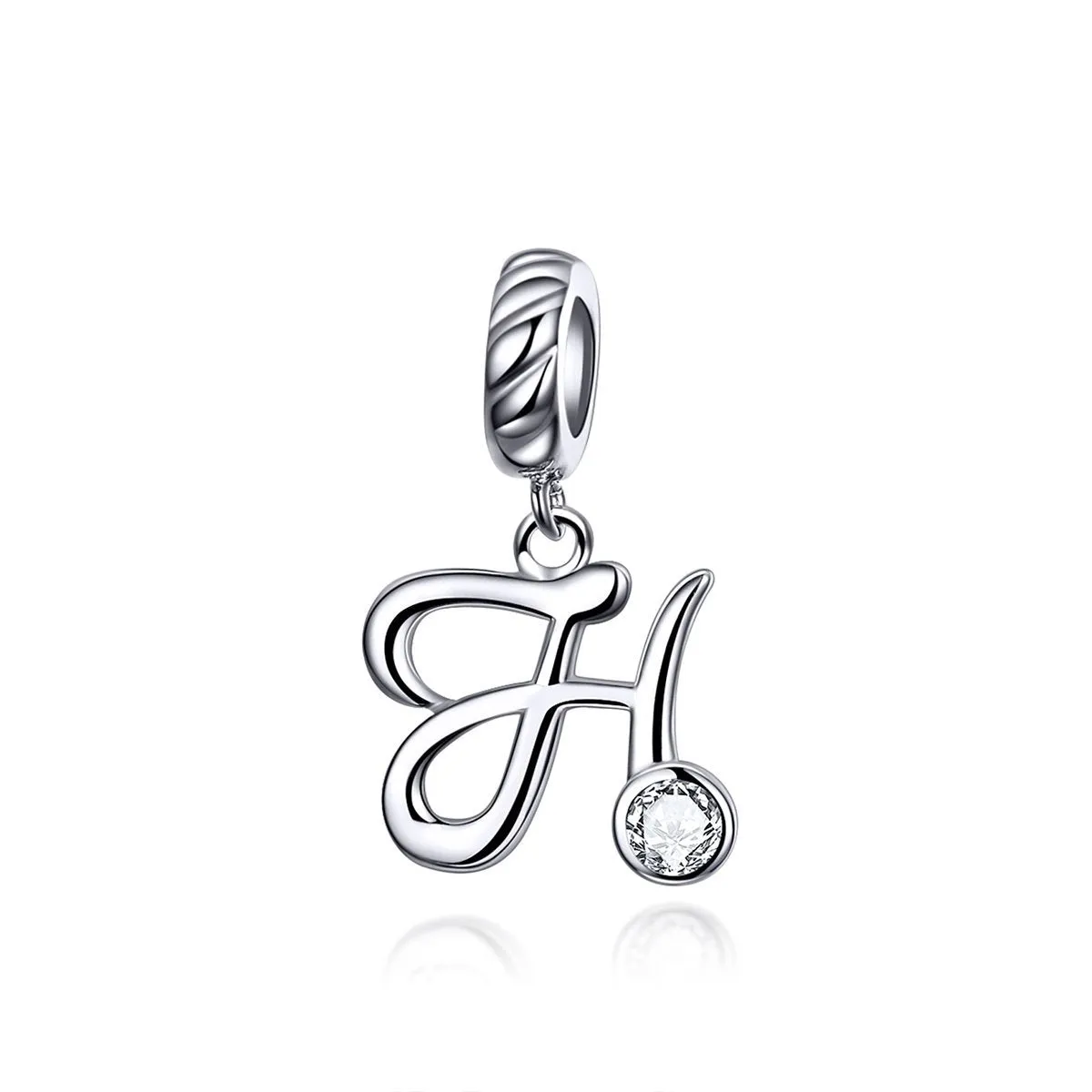 Letters Collection Initial Letter A-Z 925 Sterling Silver Charms for Bracelet