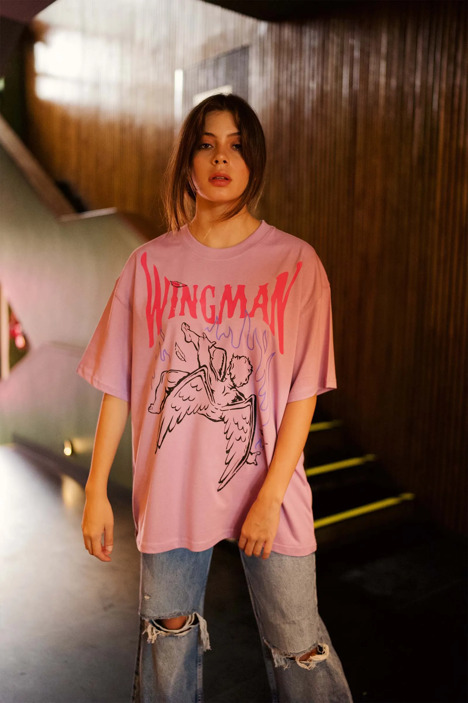 Lilac Wingman Oversized T-Shirt