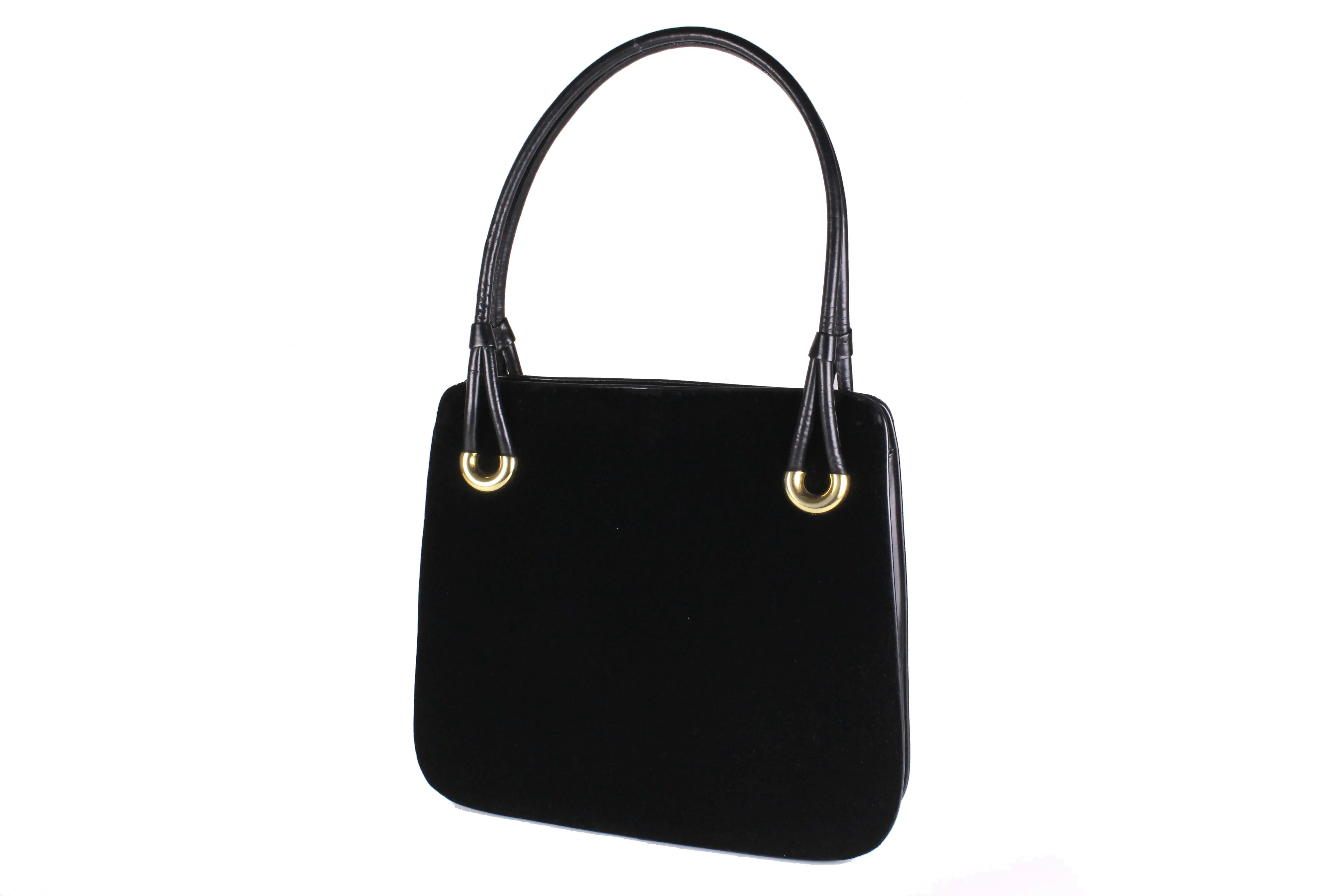 LOEWE black velvet frame bag